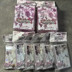 Yugioh Official "ASH BLOSSOM" CARD SLEEVES Lot 6 Packs! 2 Deck Boxes! - Image 1