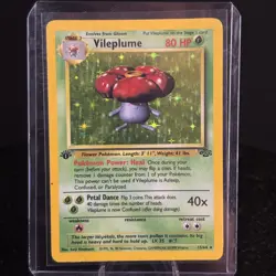Vileplume Jungle Set 15/64 1st Edition Halo Pokemon TCG Card - Vintage - Image 1
