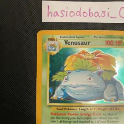 Pokemon Venusaur 15/102 Base Set Unlimited 1999 Holo Rare Card MP condition - Image 2