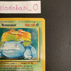 Pokemon Venusaur 15/102 Base Set Unlimited 1999 Holo Rare Card MP condition - Image 3