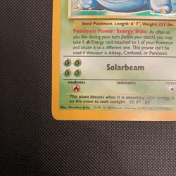 Pokemon Venusaur 15/102 Base Set Unlimited 1999 Holo Rare Card MP condition - Image 4