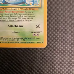 Pokemon Venusaur 15/102 Base Set Unlimited 1999 Holo Rare Card MP condition - Image 5