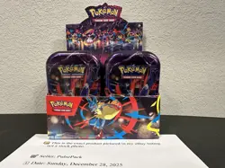 Pokemon Mega Heroes Mini Tin Full Set w/ Display, 10x Mini Tins Factory Sealed - Image 2