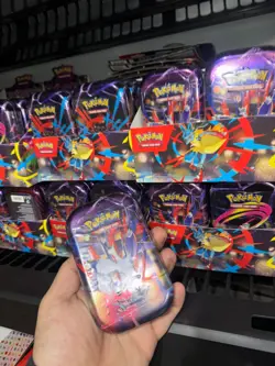 Pokemon TCG Mega Evolution Heroes Mini Tin x10 with display Tins Factory Sealed - Image 2