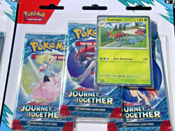 POKEMON TCG JOURNEY TOGETHER YANMEGA & SCARFTY TRIPLE BLISTER PACK SET *SEALED* - Image 5