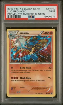 POKEMON 2016 Black Star Promos Steam Siege Blisters LUCARIO Holo #XY140 PSA 9 - Image 1
