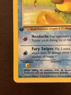 Pokemon TCG Psyduck Base Set 1st Edition 53/62 Common 50 HP 1999 - Image 3