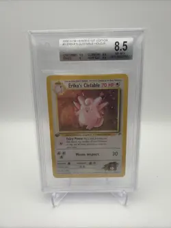 Pokemon 2000 Gym Heroes 1st Edition #3 Erika’s Clefable Holo R Beckett 8.5 - Image 1