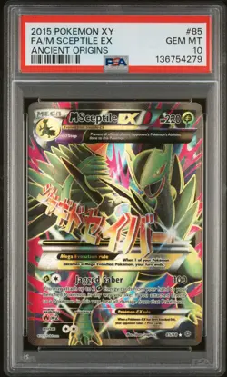 2015 POKEMON XY ANCIENT ORIGINS #85 FULL ART/M SCEPTILE EX PSA 10 - Image 1