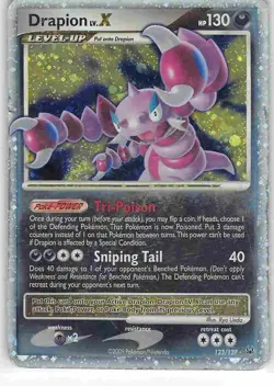 Drapion LV.X 123/127 Holo Rare LV.X Platinum Pokemon HP/DMG - Image 1