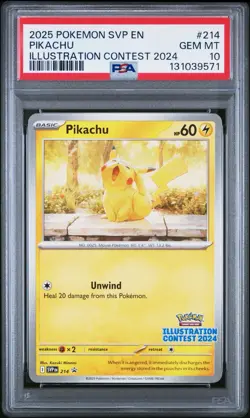 2025 Pokemon SVP Pikachu Illustration Contest 2024 #214 PSA 10 - Image 1