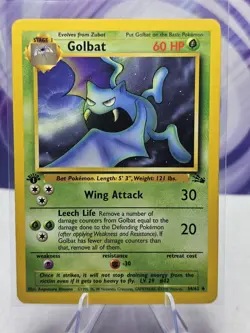 Pokemon TCG 1st Edition Golbat - Fossil (34/62) Uncommon - Image 1