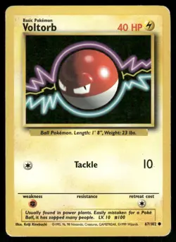 Voltorb 067/102 Common Normal MP Pokemon Base Set - Image 1
