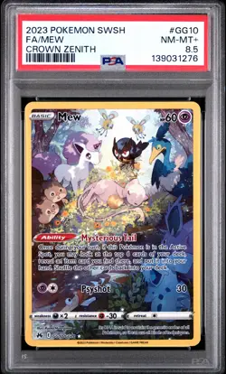 2023 POKEMON SWORD & SHIELD CROWN ZENITH #GG10 FULL ART/MEW PSA 8.5 - Image 1