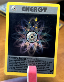 RARE SWIRL 2000 Pokemon Team Rocket Rainbow Energy Holo #17/82 NM-LP - Image 1