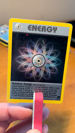 RARE SWIRL 2000 Pokemon Team Rocket Rainbow Energy Holo #17/82 NM-LP - Image 2