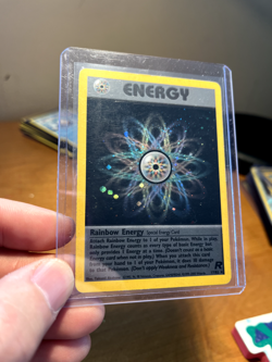 RARE SWIRL 2000 Pokemon Team Rocket Rainbow Energy Holo #17/82 NM-LP - Image 4