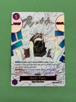 LUFFY GEAR TWO OP11-080 ONE PIECE TCG FIST OF DIVINE SPEED MANGA ALT ART NM ENG - Image 1