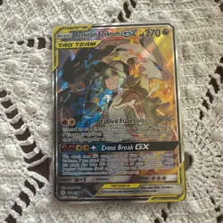 Pokemon TCG Reshiram & Zekrom GX (Full Art) 222/236 Sm-Cosmic Eclipse Tag Team - Image 3