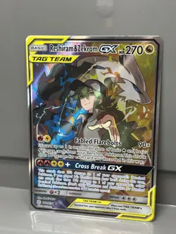 Pokemon TCG Reshiram & Zekrom GX (Full Art) 222/236 Sm-Cosmic Eclipse Tag Team - Image 2