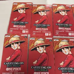 One Piece TCG - Lot Of 8 Carrying On His Will Sleeved Booster - OP-13 English - Image 2