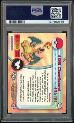 2000 Topps Chrome Pokemon TV #6 Charizard PSA 10 GEM MINT - Image 3