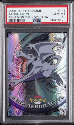 2000 TOPPS CHROME POKEMON T.V. SPECTRA #142 AERODACTYL PSA 10 - Image 1