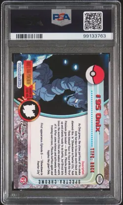 POKEMON PSA 9 ONIX #95 SPECTRA POKEMON T.V. TOPPS CHROME ENGLISH 2000! - Image 2