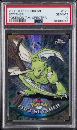2000 TOPPS CHROME POKEMON T.V. SPECTRA #123 SCYTHER PSA 10 - Image 1