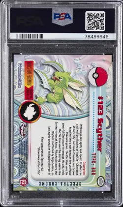 2000 TOPPS CHROME POKEMON T.V. SPECTRA #123 SCYTHER PSA 10 - Image 2