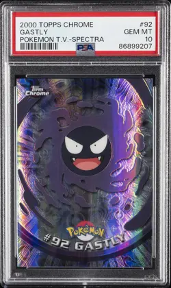 2000 TOPPS CHROME POKEMON T.V. SPECTRA #92 GASTLY PSA 10 - Image 1