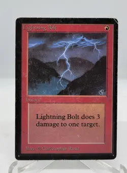 Lightning Bolt mtg Heavy Play/Damaged, Rubber Band Notches Limited Edition BETA - Image 3
