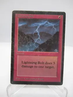 Lightning Bolt Magic mtg Heavy Play, English Limited Edition BETA x1 - Image 1