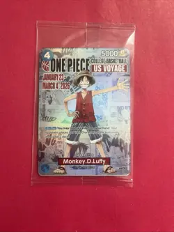 🔥One Piece Monkey D. Luffy College Basketball US Voyage Promo Card🔥 W/Poster! - Image 2