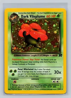 Pokemon TCG Dark Vileplume 13/82 Team Rocket Holo Rare Card LP/MP - Image 1
