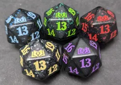 5x Wilds of Eldraine Spindown Dice D20 - MTG Life Counter - 1 of Each Color - Image 1