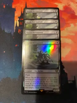 MTG Lord of the Rings Orcish Bowmasters x 4, One Foil - Image 1