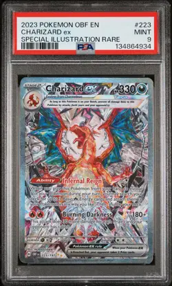 2023 POKEMON OBF EN-OBSIDIAN FLAMES SPECIAL ILLUSTRATION RARE CHARIZARD EX PSA 9 - Image 1