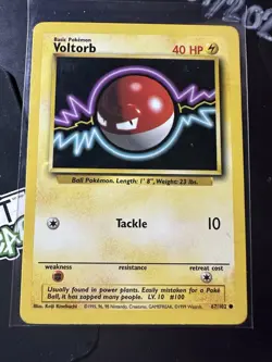 Voltorb 67/102, 1999 Base Set, Pokemon TCG, WotC, Vintage, Common, NM/LP - Image 1