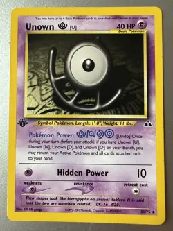 Pokemon Unown [N] Uncommon 1st Edition Neo Discovery 50/75 NM - Image 1