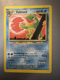 Politoed - 27/75 - Pokemon - Neo Discovery - Rare - WOTC - Vintage - 2001 - Image 1