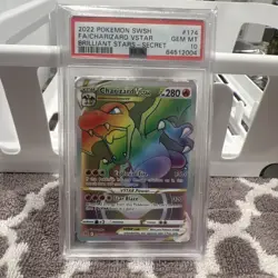 Pokemon Charizard VSTAR Secret Rare Holo 174/172 Brilliant Stars PSA 10 - Image 1