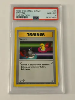 1999 Pokemon Base Set 1st Edition Switch #95 PSA 8 NM-MT - Image 1