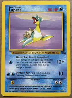 Pokemon TCG Lapras 25/62 Fossil Unlimited Non-Holo - Image 1