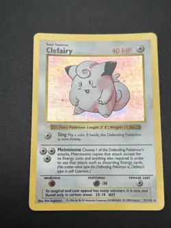 1999 Pokemon TCG Clefairy Base Set Shadowless Holo Rare 5/102 Vintage - Image 1