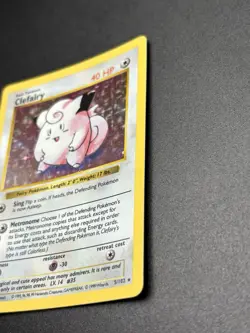 1999 Pokemon TCG Clefairy Base Set Shadowless Holo Rare 5/102 Vintage - Image 3
