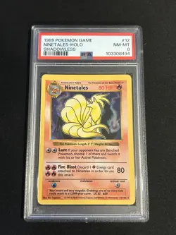 1999 POKEMON BASE SET SHADOWLESS HOLO #12 NINETALES PSA 8 NM-MT - Image 1