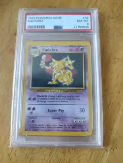 1999 Pokemon Base Set Kadabra #32 Game PSA 8 NM-MT - Image 1