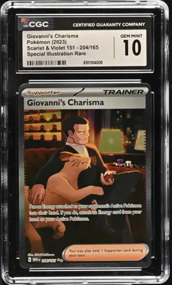 Pokemon Giovanni's Charisma 204/165 Scarlet & Violet 151 - CGC 10 - Image 1