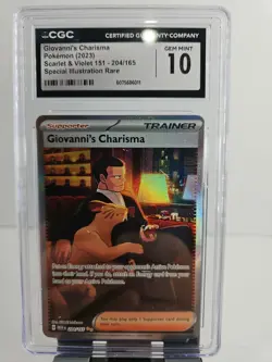 2023 Pokemon Giovannis Charisma SV151 Special Illustration Rare CGC 10 204/165 - Image 1